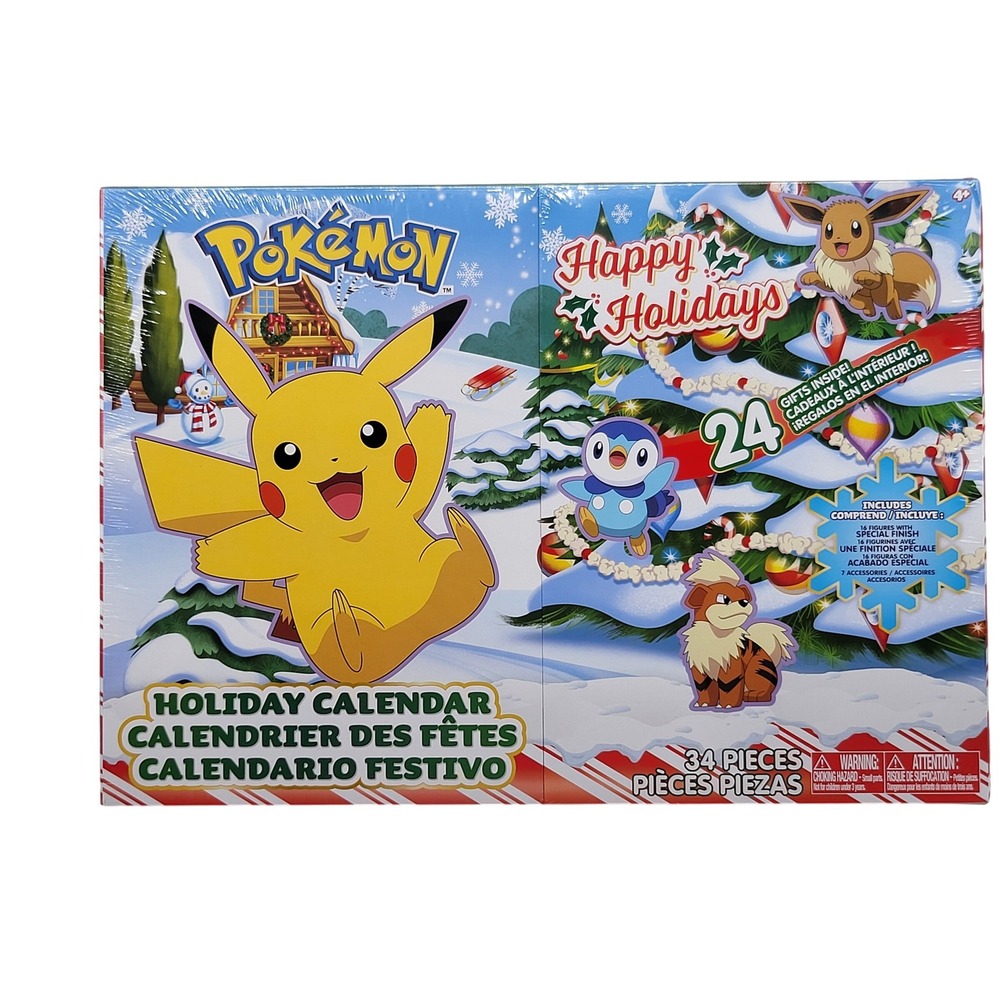 Pokemon 2022 Happy Holiday Advent Calendar 24 Gifts 16 Figures 8 Accessories New